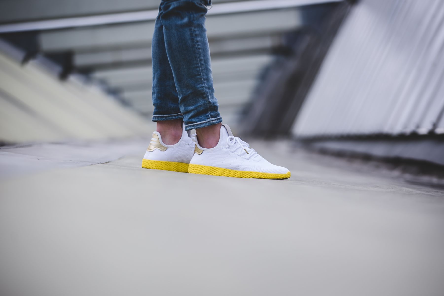 Pharrell Williams x adidas Tennis HU White Yellow BY2674 Grailify